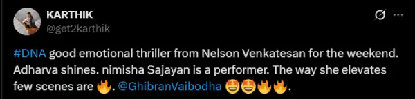 DNA ஹிட் ஆச்சா? தோற்றுச்சா? அதர்வா ரசிகர்களின் ட்விட்டர் ரியாக்ஷன்! - Cinemapettai 2 dna-review