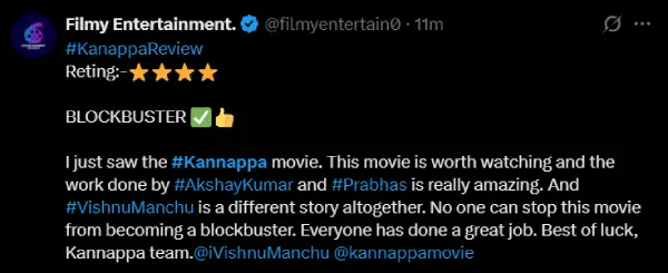 பக்தியில் முக்தி பெற்ற கண்ணப்பா.. ட்விட்டர் விமர்சனம் இதோ! - Cinemapettai 2 kannappa-review