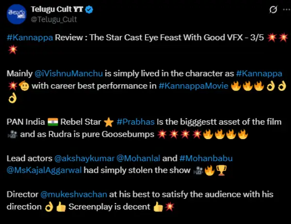 பக்தியில் முக்தி பெற்ற கண்ணப்பா.. ட்விட்டர் விமர்சனம் இதோ! - Cinemapettai 4 kannappa-review